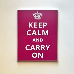 Pink Keep Calm and Carry On Wall Art